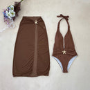 Halter mermaid brown falda