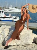 Halter mermaid brown falda