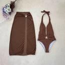 Halter mermaid brown falda