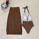 Halter mermaid brown falda