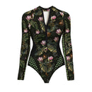 Zip black florar surfer