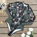 Zip black florar surfer