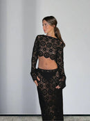 Crop top crochet black