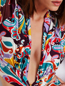 Long sleeve purple floral surfer