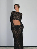 Crop top crochet black