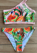 Serena bikini fringe + falda ROSA