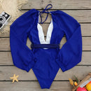 Blue backless surfer