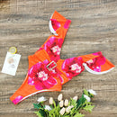 High cut floral orange