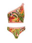 Serena bikini fringe + falda ROSA