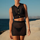 Luna Vest Crochet Black SET