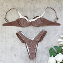 Polka dots brown bikini