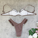 Polka dots brown bikini
