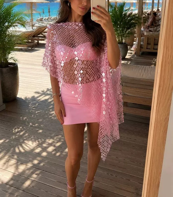 Pink sparkle cover up
