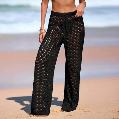 Hannah black crochet pantalon