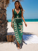 Green V shell + pareo