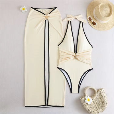 Contrast nude +falda