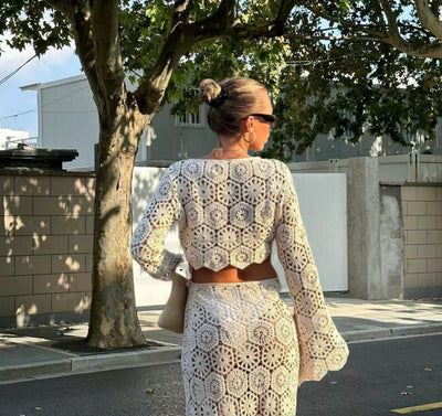 Crop top crochet white