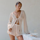 Crochet Cross Top Nude
