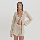 Crochet Cross Top Nude