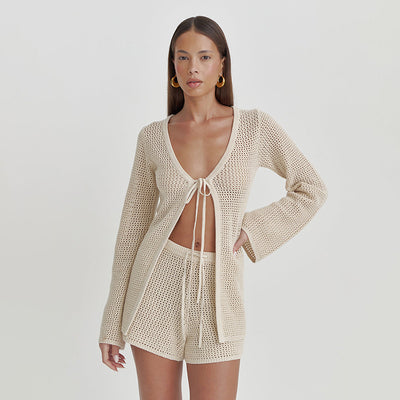 Crochet Cross Top Nude