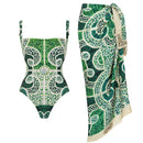 Green floral garden + falda