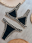 lace black nude bikini