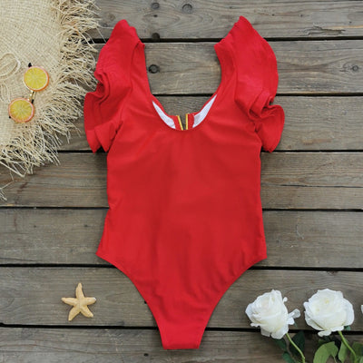 Bruna red one shoulder