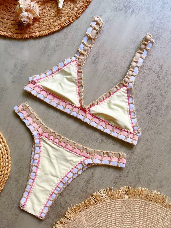 lace baby yellow bikini
