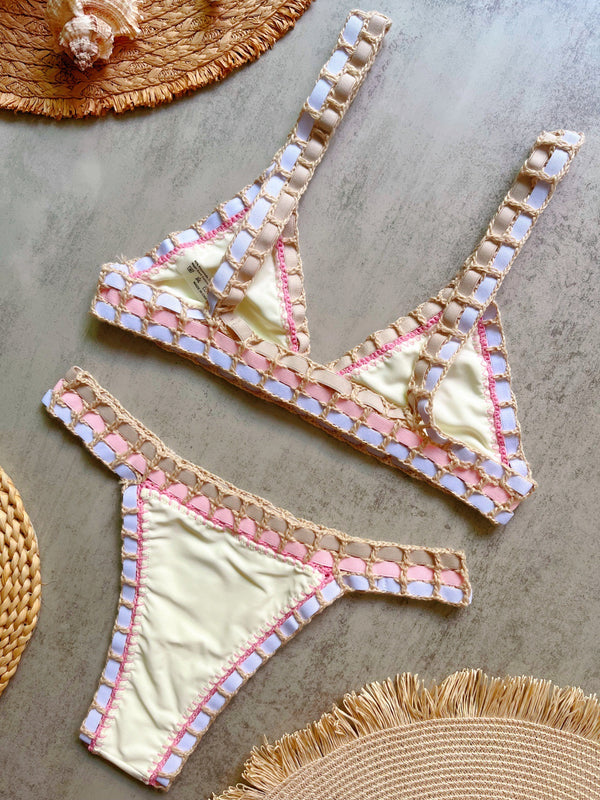 lace baby yellow bikini