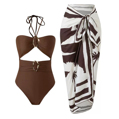 Mila brown halter + falda