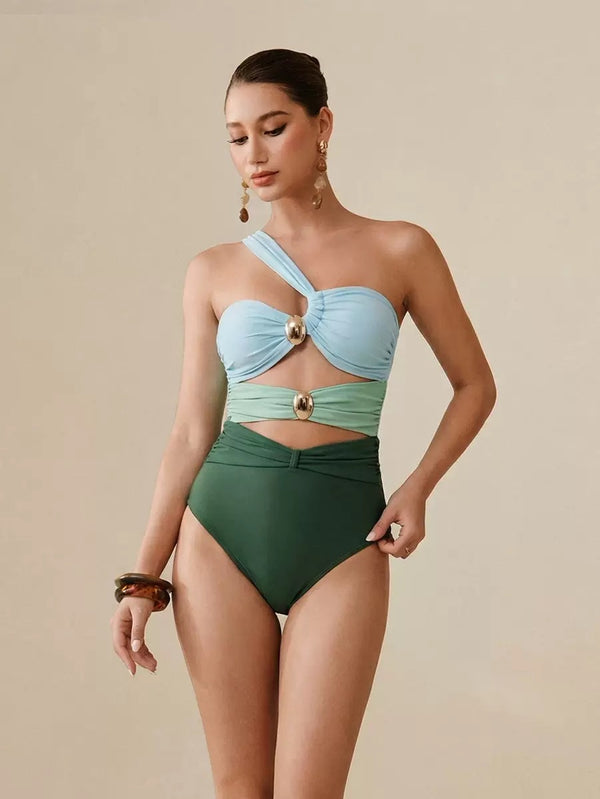 Serena Green one shoulder + falda
