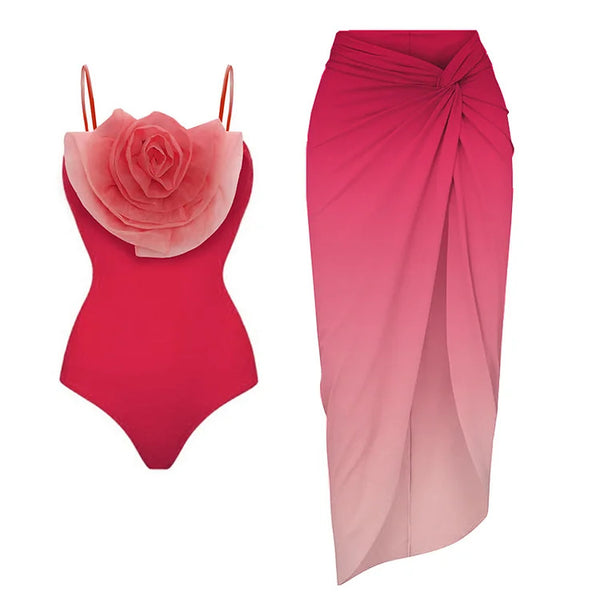 Floral ombre pink + falda incluida