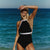 Contrast Black Wrap Swimsuit