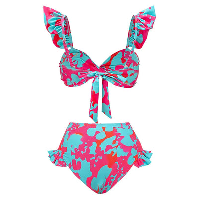 Floral Lila bikini + falda