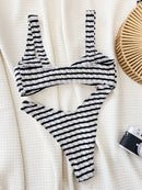 Stripes textured bikini