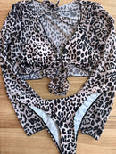 Chetah bikini + cover up (3 pcs)