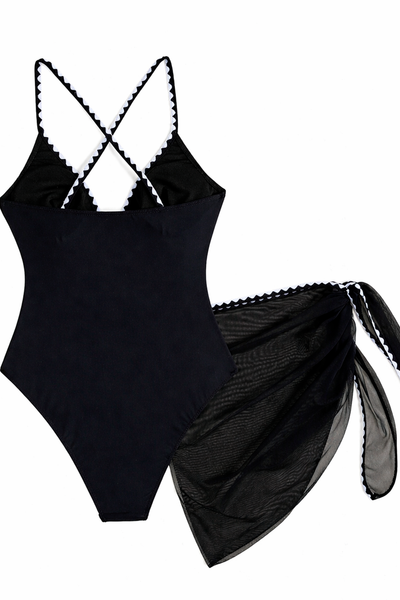 Crochet black + pareo corto