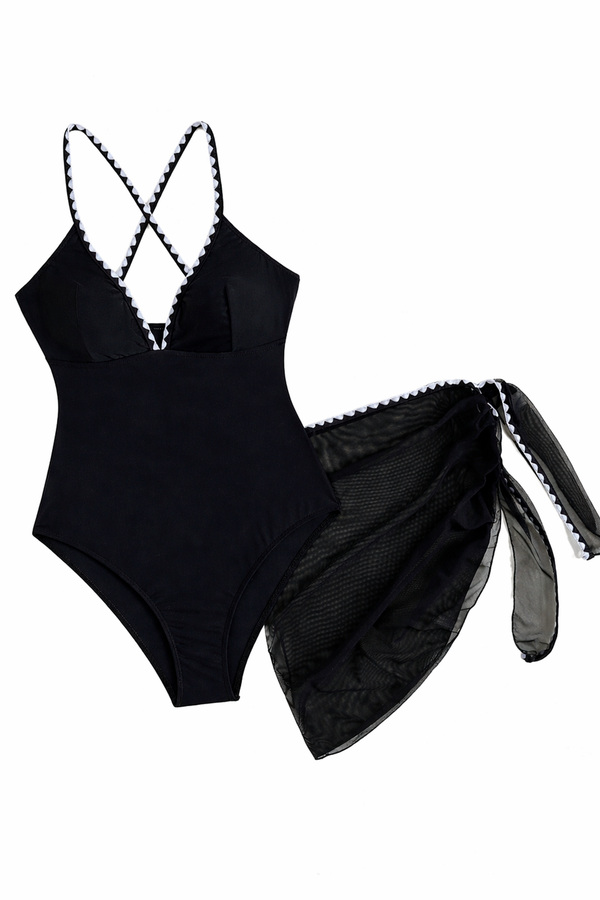 Crochet black + pareo corto