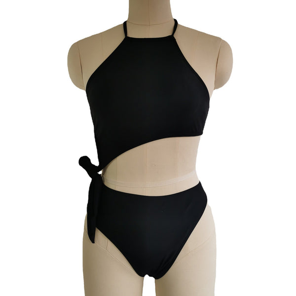 Black asymmetric bikini