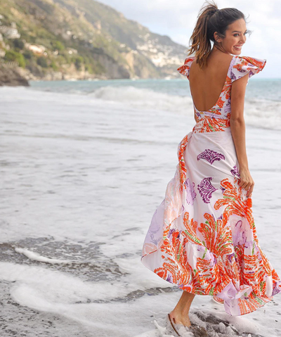 Ocean orange floral ( Traje + Salida)